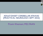 AdultOnset Cerebellar Ataxias thumbnail